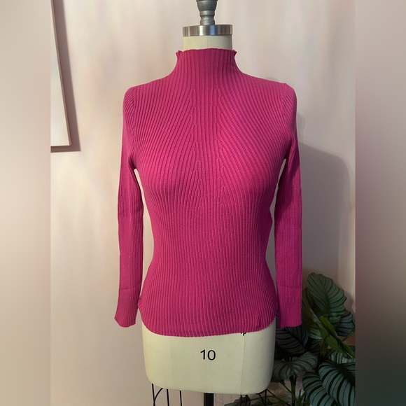 Vibrant Pink Ribbed Sweater - Picture 2 of 3